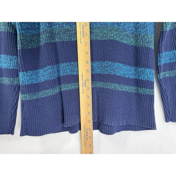 Chicos Ribbed Knit V-Neck Sweater Womens 3/XL Multicolor Stripe Pullover Classic - Picture 7 of 10